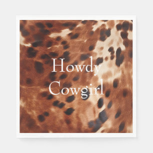 Brown Cream Black Cowhide  Napkin