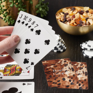 Brown Cream Black Cowhide Playing Cards