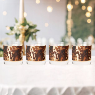 Brown Cream Black Southwest Cowhide Whiskey Glass