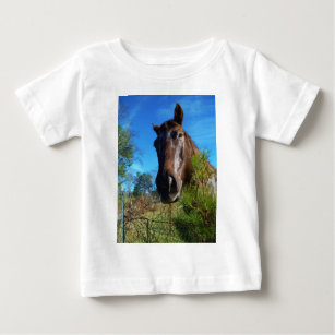 Brown & Cream Coloured Horse blue sky Baby T-Shirt
