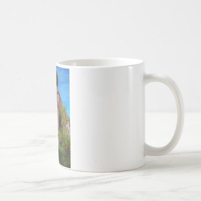 Brown & Cream Coloured Horse blue sky Coffee Mug (Right)