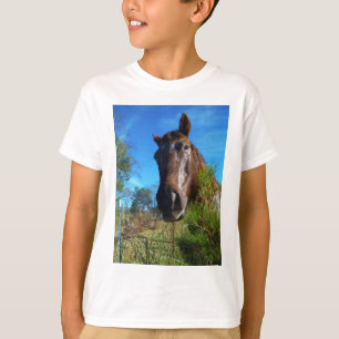 Brown & Cream Coloured Horse blue sky T-Shirt