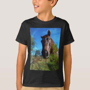 Brown & Cream Coloured Horse blue sky T-Shirt