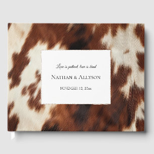 Brown Cream Cowhide Guest Book