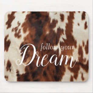 Brown Cream Cowhide Mouse Mat