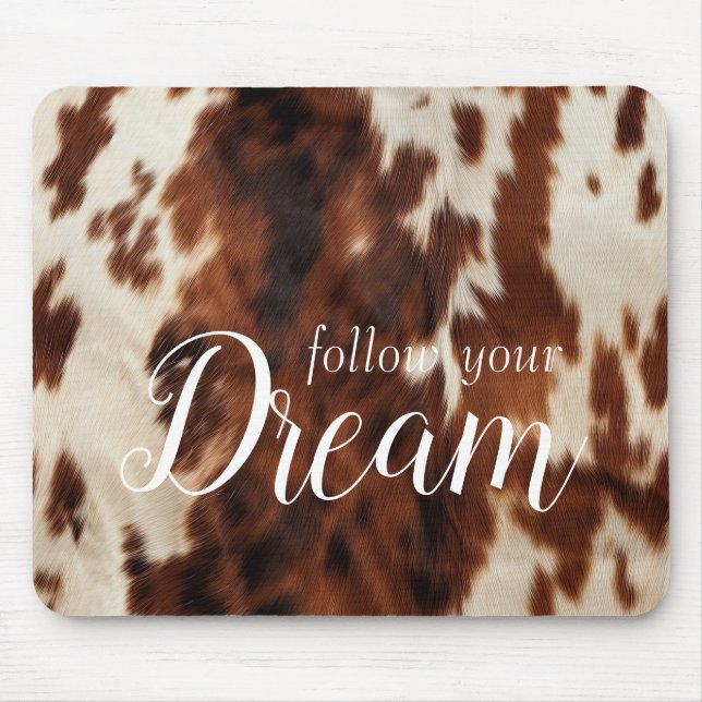Brown Cream Cowhide Mouse Mat (Front)