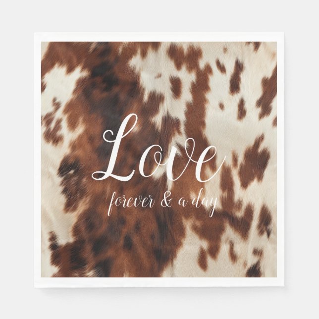 Brown Cream Cowhide Napkin (Front)
