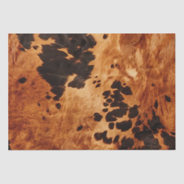 Brown Cream Cowhide Wedding Tissue Paper (Front)