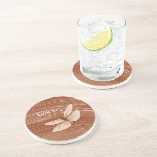 Brown Cream Dragonfly Coaster