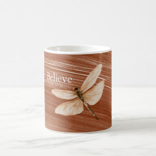 Brown Cream Dragonfly Coffee Mug
