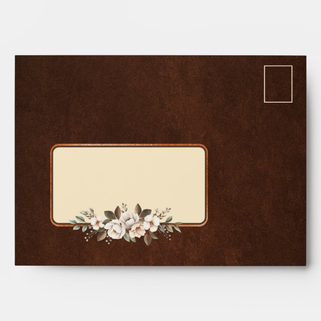 Brown & Cream Floral Neutral Envelope (Front)