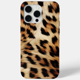 Brown Cream Leopard Animal  iPhone 15 Pro Max Case