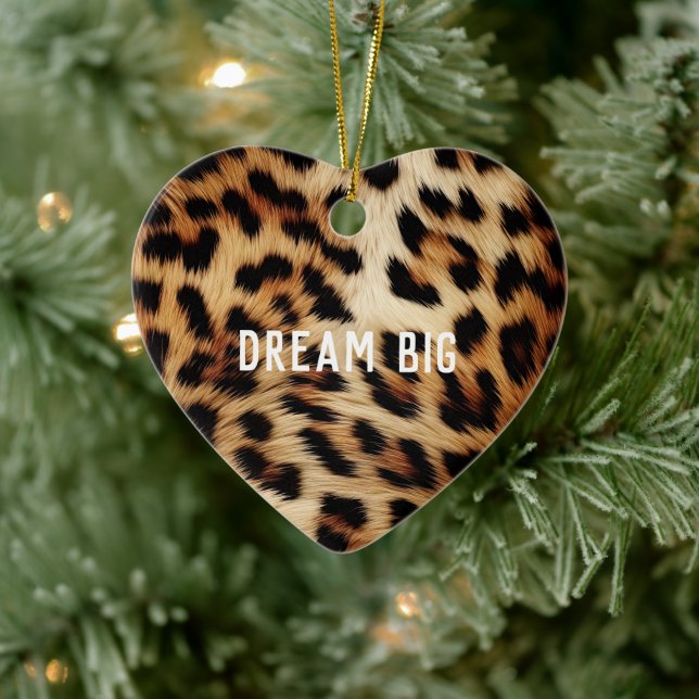 Brown Cream Leopard Animal  Ceramic Tree Decoration (Tree)