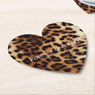 Brown Cream Leopard Animal Paper Coaster