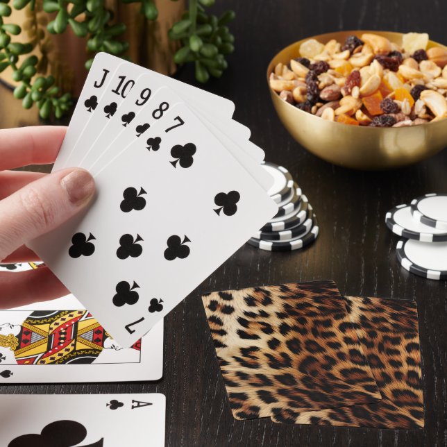 Brown Cream Leopard Animal  Playing Cards (In Situ)