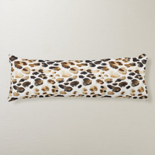 Brown Cream Leopard Animal Print Body Cushion