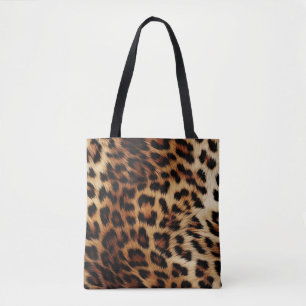 Brown Cream Leopard Animal Tote Bag