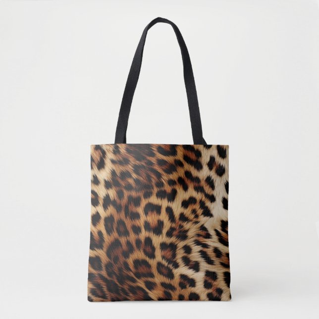 Brown Cream Leopard Animal  Tote Bag (Front)