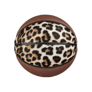 Brown Cream Leopard Print Mini Basketball