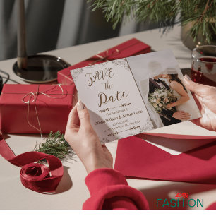 Brown & Cream Minimal Vintage Flat Wedding Save The Date