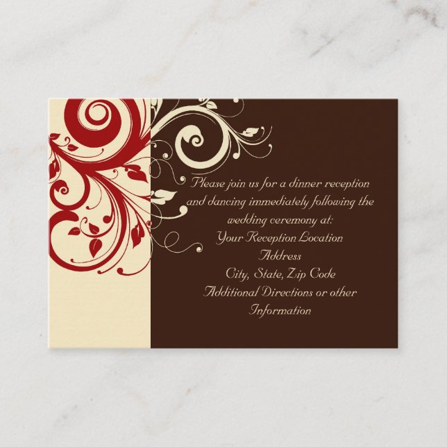 Brown/Cream/Red Reverse Swirl Enclosure Card (Front)