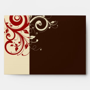 Brown/Cream/Red Reverse Swirl Envelopes