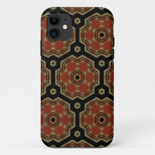 Brown, Cream Retro Dots Art Seamless Pattern iPhone 11 Case