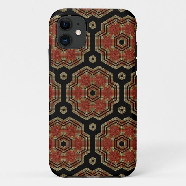 Brown, Cream Retro Dots Art Seamless Pattern Case-Mate iPhone Case (Back)