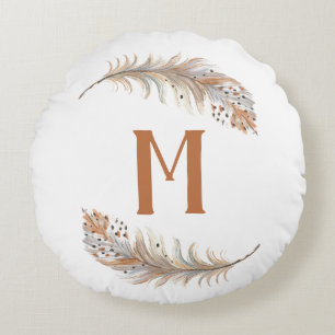 Brown & Cream Round Cushion