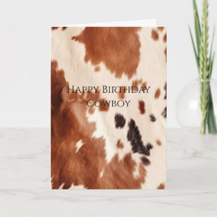 Brown Cream Southwest Cowhide  Card