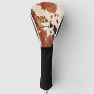 Brown Cream Southwest Cowhide Christmas Golf Head Cover