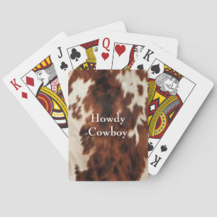 Brown Cream Southwest Cowhide Playing Cards
