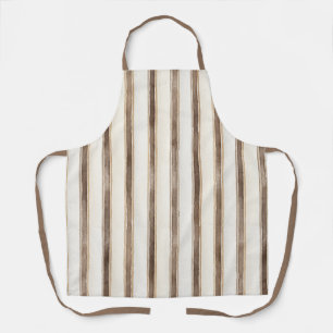 Brown Cream Stripes Apron