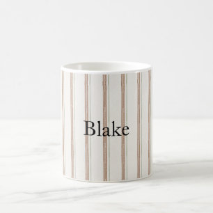 Brown Cream Stripes Coffee Mug