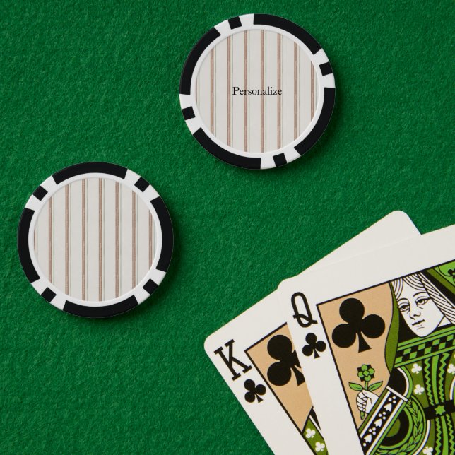 Brown Cream Stripes  Poker Chips (Poker Table (Double))
