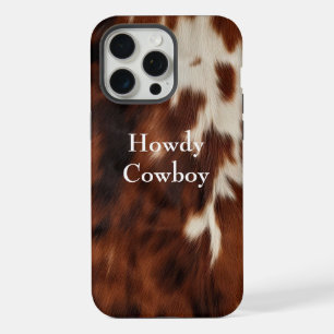 Brown Cream Western Cowhide  iPhone 15 Pro Max Case