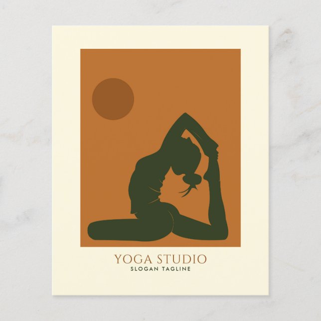 Brown Cream Yoga Classes Instructor Custom Logo Flyer (Front)