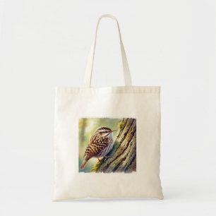 Brown Creeper 161024AREF150 - Watercolor Tote Bag