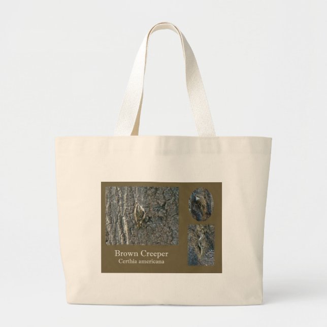 Brown Creeper Songbird Coordinating Items Large Tote Bag (Front)