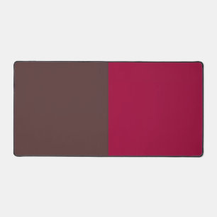 Brown Crimson Colour Block Desk Mat