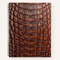 Brown Crocodile Alligator Skin Faux Leather Print