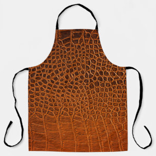 Brown crocodile leather apron