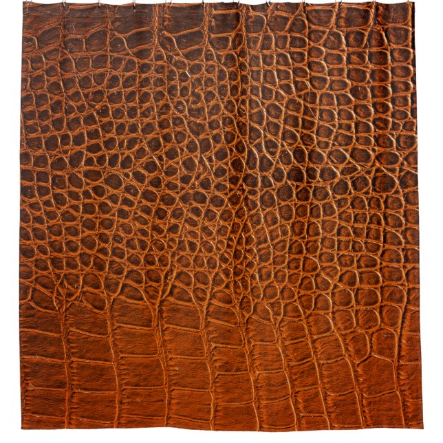 Brown crocodile leather shower curtain (Front)