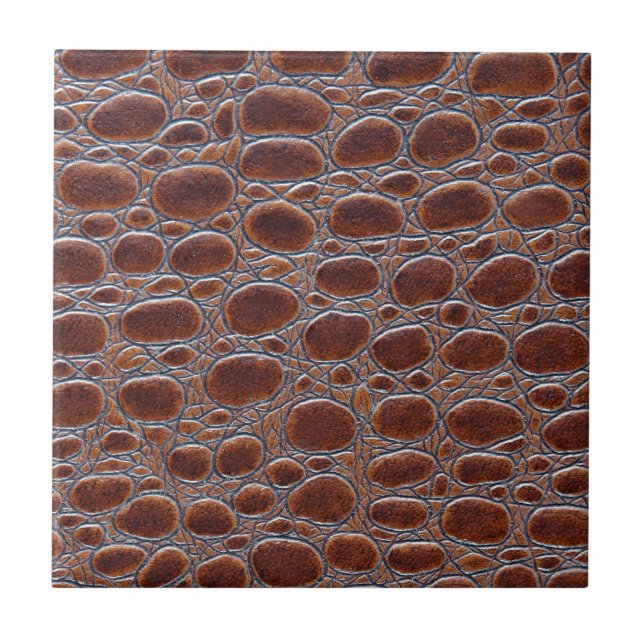 Brown Crocodile Look Tile (Front)