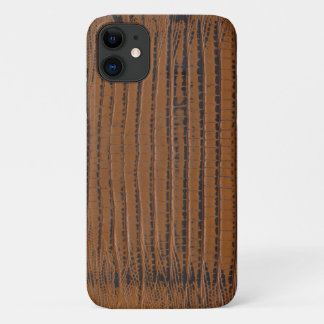 Brown crocodile skin Print iPhone 11 Case