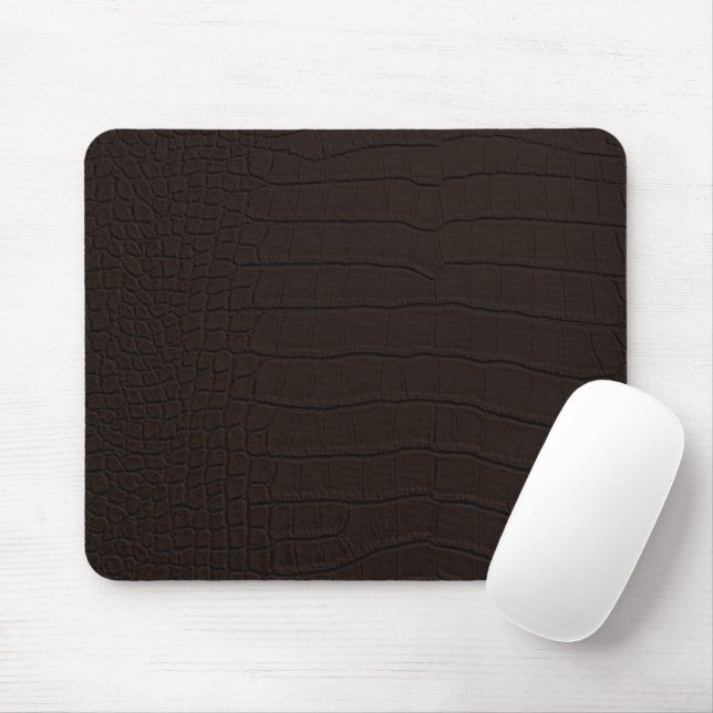 Brown Crocodile Skin Print Mouse Mat (With Mouse)