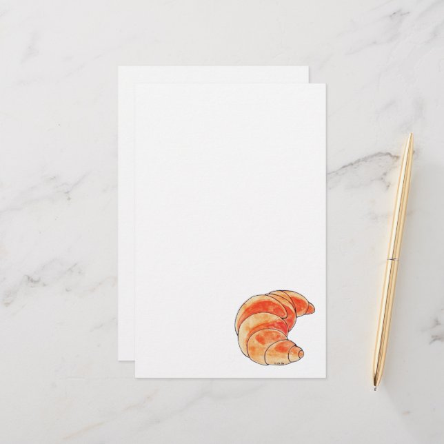 brown croissant bread stationery (Front/Back In Situ)