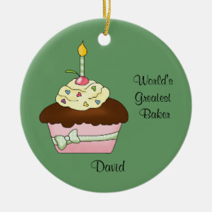 Brown Cupcake Christmas Ornament