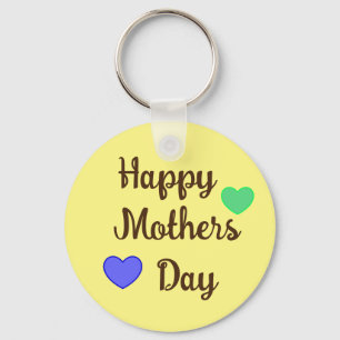 Brown Cursive Typography Happy Mothers Day, Key Ring