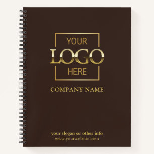 Brown Custom Business Logo Promotional Branding Notebook